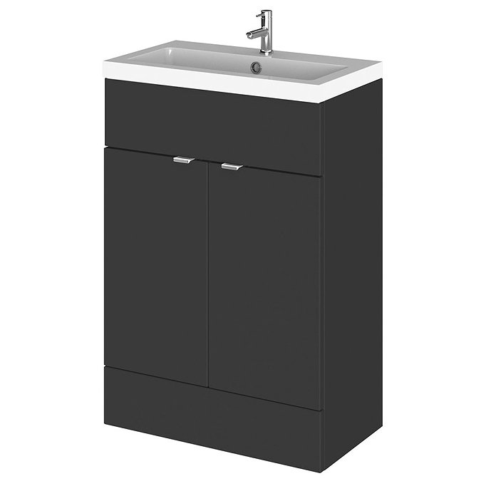 Hudson Reed Fusion Gloss Grey 605x360mm Vanity Unit & Basin Large Image