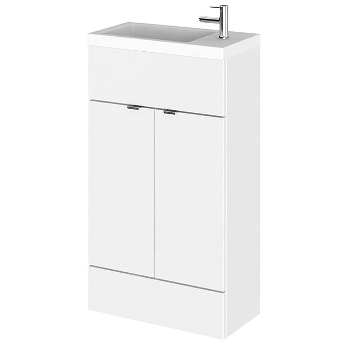 Hudson Reed Fusion Gloss White 505x260mm Compact Vanity Unit & Basin Large Image