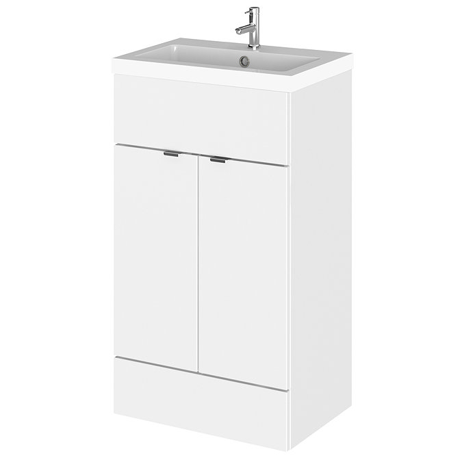 Hudson Reed Fusion Gloss White 505x360mm Vanity Unit & Basin - CBI124 Large Image