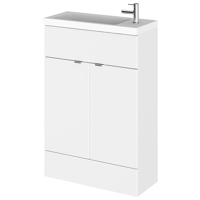 Hudson Reed Fusion Gloss White 605x260mm Compact Vanity Unit & Basin Large Image