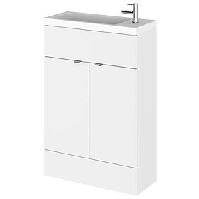 Hudson Reed Fusion Gloss White 605x260mm Compact Vanity Unit & Basin Large Image