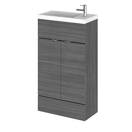 Hudson Reed Fusion Grey Avola 505x260mm Compact Vanity Unit & Basin