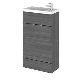 Hudson Reed Fusion Grey Avola 505x260mm Compact Vanity Unit & Basin