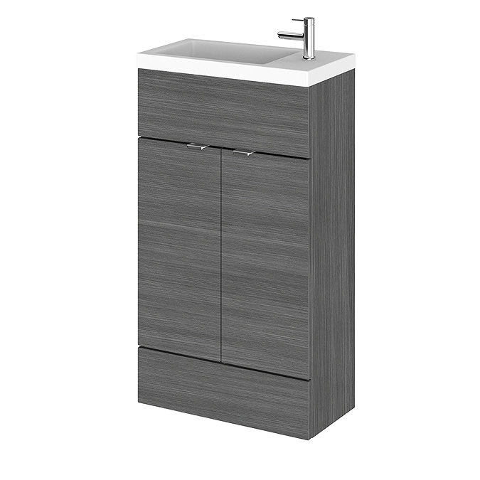 Hudson Reed Fusion Grey Avola 505x260mm Compact Vanity Unit & Basin