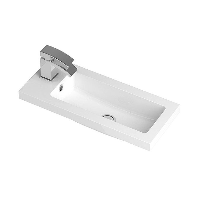 Hudson Reed Fusion Grey Avola 605x260mm Compact Vanity Unit & Basin Profile Large Image