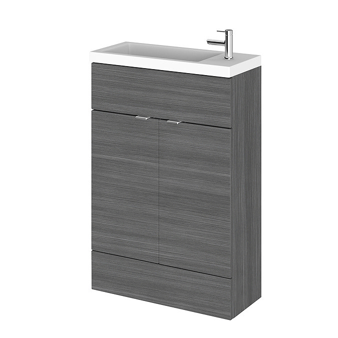 Hudson Reed Fusion Grey Avola 605x260mm Compact Vanity Unit & Basin