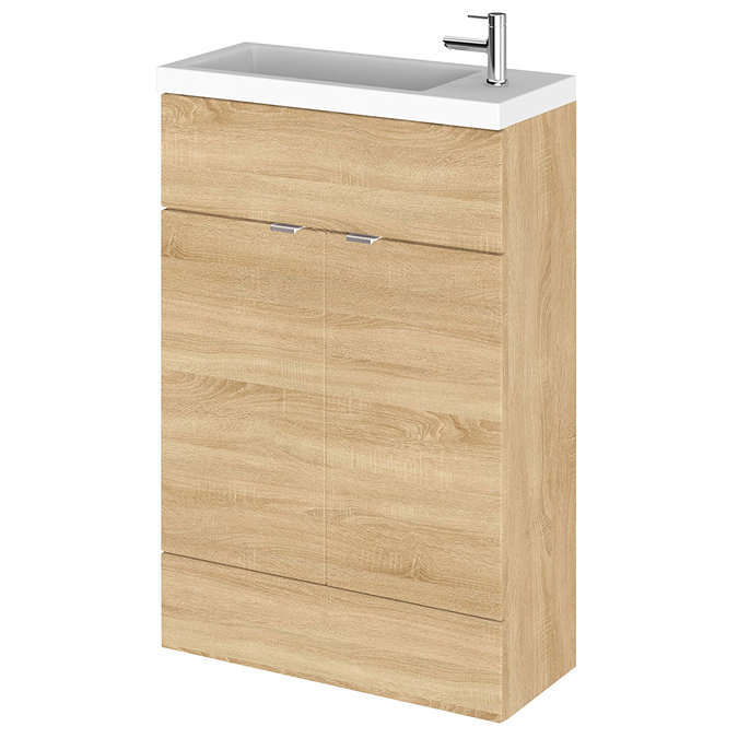 Hudson Reed Fusion Natural Oak 605x260mm Compact Vanity Unit & Basin Large Image