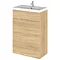 Hudson Reed Fusion Natural Oak 605x360mm Vanity Unit & Basin Large Image