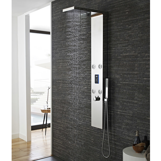 Hudson Reed - Genie LED Thermostatic Shower Panel - Chrome - AS361 Standard Large Image