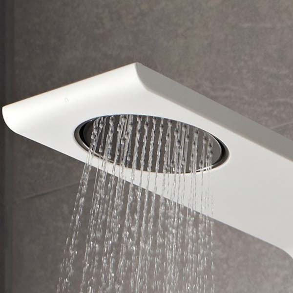 Hudson Reed - Glacier Thermostatic Shower Panel - White - AS211 Profile Large Image