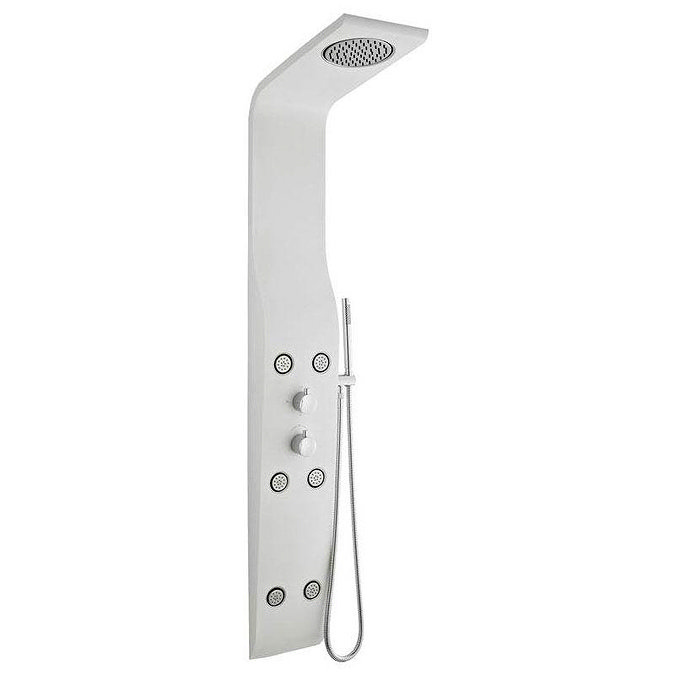 Hudson Reed - Glacier Thermostatic Shower Panel - White - AS211 Large Image