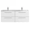 Hudson Reed 1440mm Gloss White Quartet Double Basin Vanity Unit  Profile Large Image