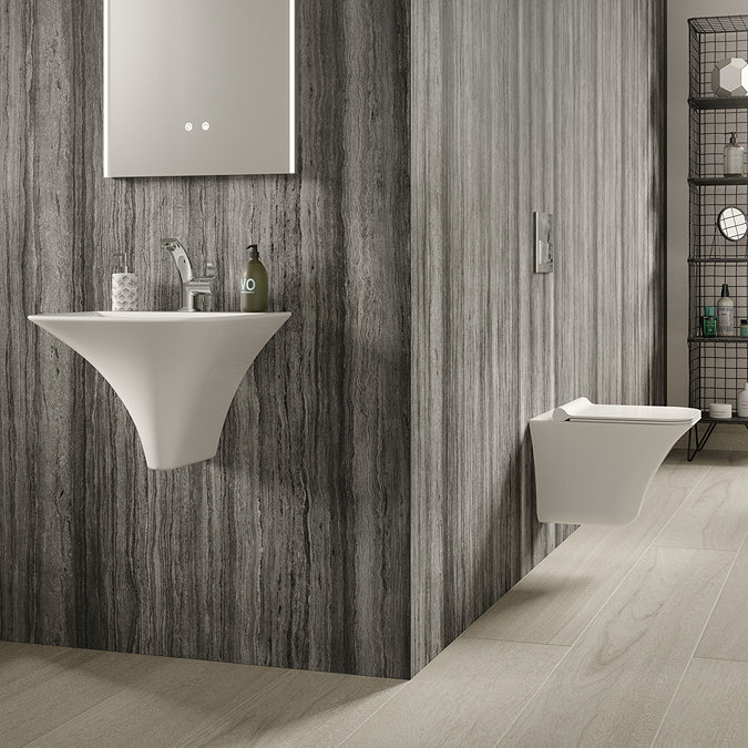Hudson Reed Grace 1TH Wall Hung Suite (Rimless Toilet, Concealed Cistern + Basin) Large Image