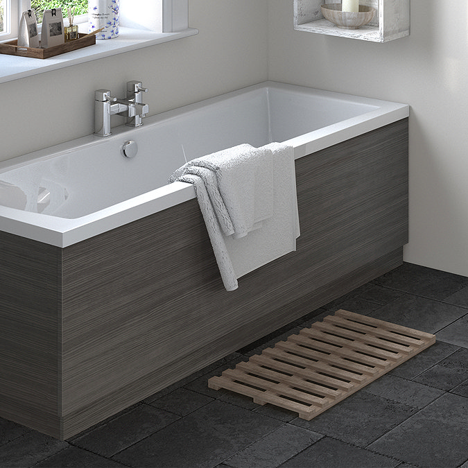 Hudson Reed Hacienda Black 1700 Front Straight Bath Panel