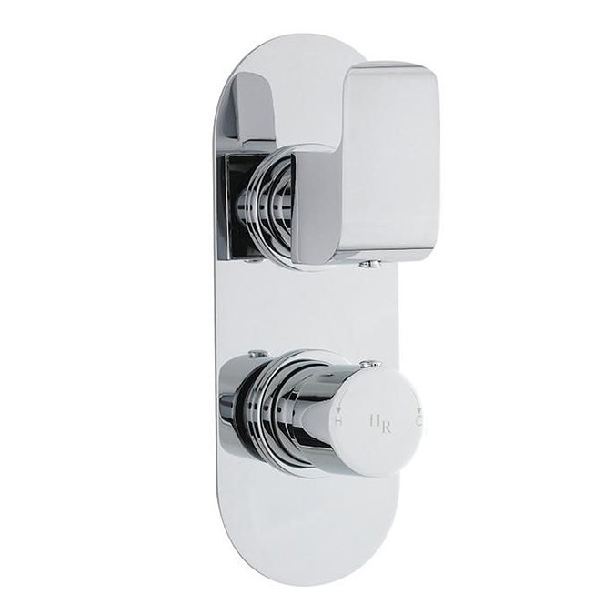 Hudson Reed Hero Twin Concealed Thermostatic Shower Valve w/ Diverter - Round Plate - HER3407 Large