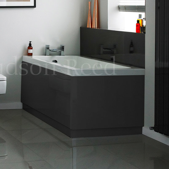 Hudson Reed High Gloss Grey End Bath Panel Large Image