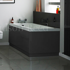 Hudson Reed High Gloss Grey End Bath Panel Large Image