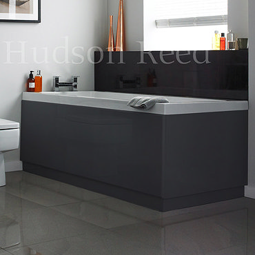 Hudson Reed High Gloss Grey Front Bath Panel Profile Large Image