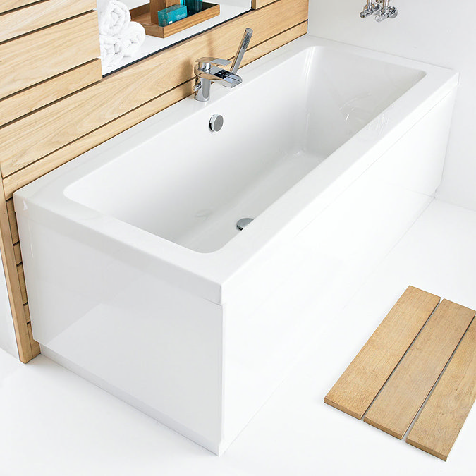 Hudson Reed High Gloss White MDF End Bath Panel - Various Size Options Large Image