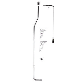 Hudson Reed High Level Flush Pipe Pack with Black Flush Pull Handle Large Image