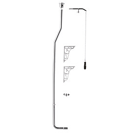 Hudson Reed High Level Flush Pipe Pack with Black Flush Pull Handle Large Image