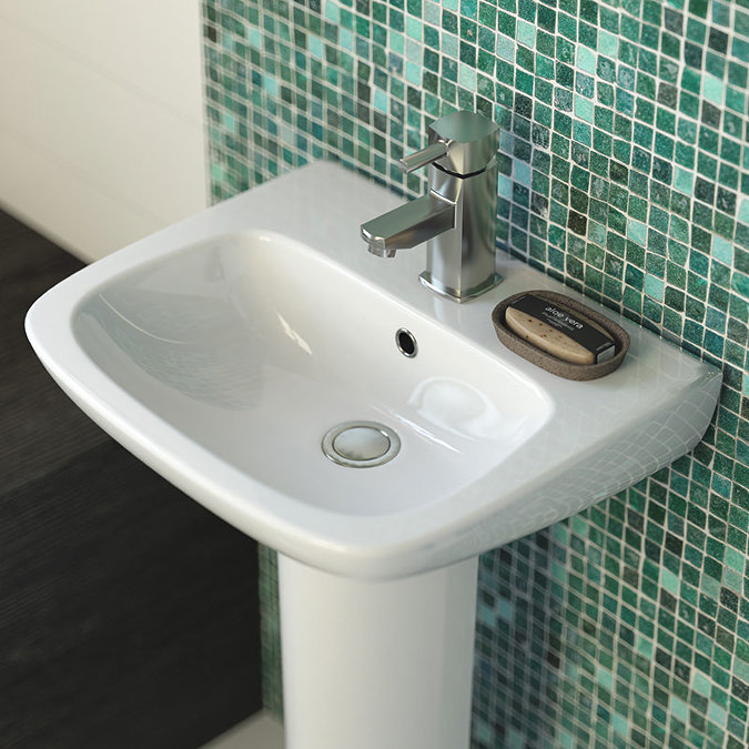 Hudson Reed - Hobart 4 Piece Bathroom Suite - CC Toilet & 1TH Basin with Pedestal - 2 Basin Options Standard Large Image
