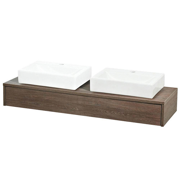 Hudson Reed Horizon 1200mm 1 Drawer Wall Mounted Unit and Basins Mid