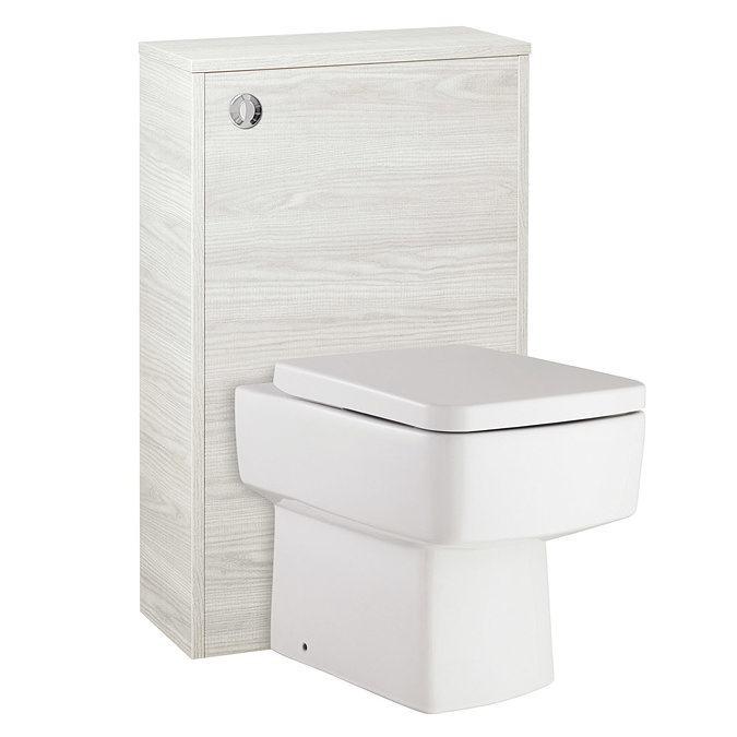Hudson Reed - Horizon 500mm Back to Wall WC Unit with Cistern & Pan - White Sawn Oak Large Image
