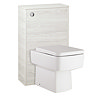 Hudson Reed - Horizon 500mm Back to Wall WC Unit with Cistern & Pan - White Sawn Oak Large Image