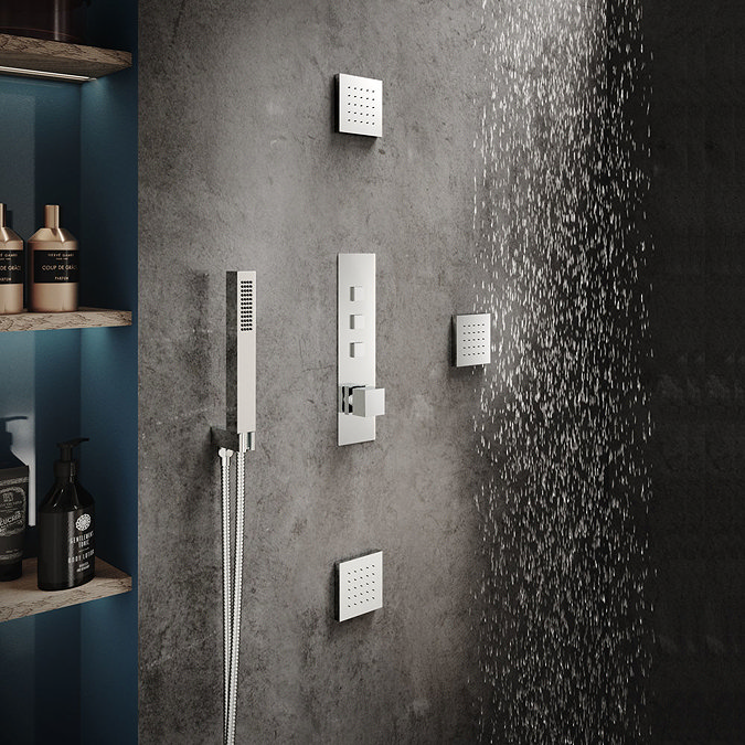 Hudson Reed Ignite Square Slimline Shower Package (3 Outlets) Profile Large Image