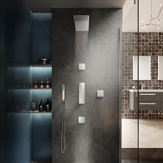 Hudson Reed Ignite Square Three Outlet Push-Button Thermostatic Shower Valve Chrome - CPB3312 Featu