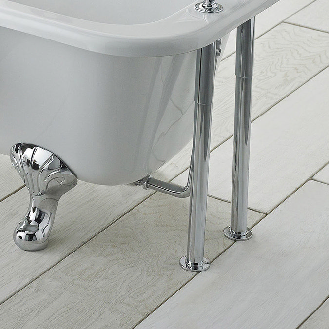 Hudson Reed Jade Bath Shower Mixer with Extended Leg Set - Chrome Standard Large Image