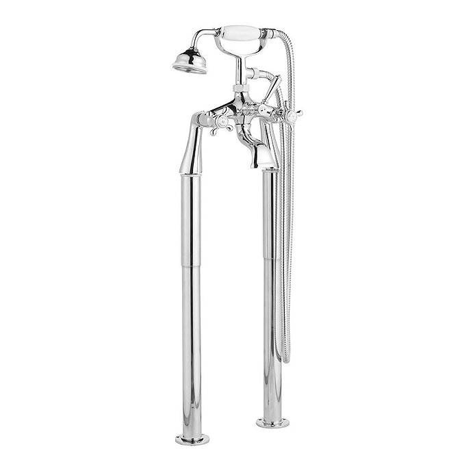 Hudson Reed Jade Bath Shower Mixer with Extended Leg Set - Chrome Large Image