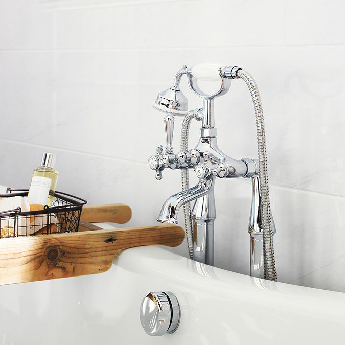 Hudson Reed Jade Freestanding Bath Shower Mixer - Chrome  Standard Large Image