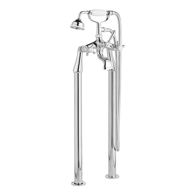 Hudson Reed Jade Freestanding Bath Shower Mixer - Chrome Large Image