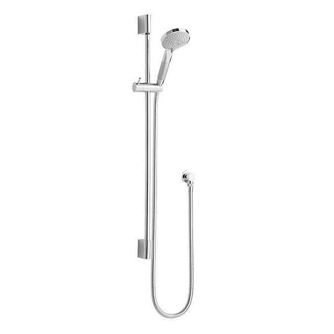 Hudson Reed - Kristal Triple Shower Valve with Cloudburst Fixed Head & Slider Rail Kit  In Bathroom Large Image