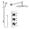 Hudson Reed - Kristal Triple Shower Valve with Cloudburst Fixed Head & Slider Rail Kit Large Image