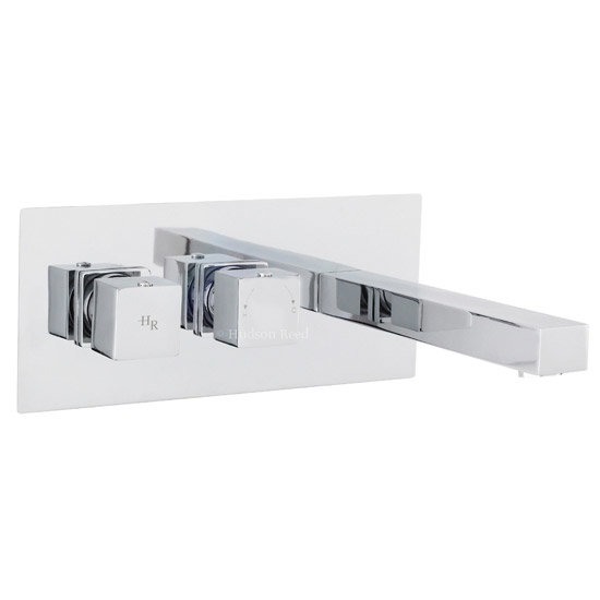 Hudson Reed Kubix Thermostatic Wall Mounted Bath/Basin Filler - Chrome - KUB001 Large Image