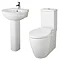 Hudson Reed - Langdon 4 Piece Bathroom Suite - CC Toilet & 1TH Basin with Pedestal Profile Large Ima