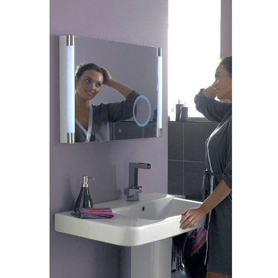 Hudson Reed - Lara Touch Sensor LED Mirror with Integrated Magnifying Mirror - LQ058 Profile Large I