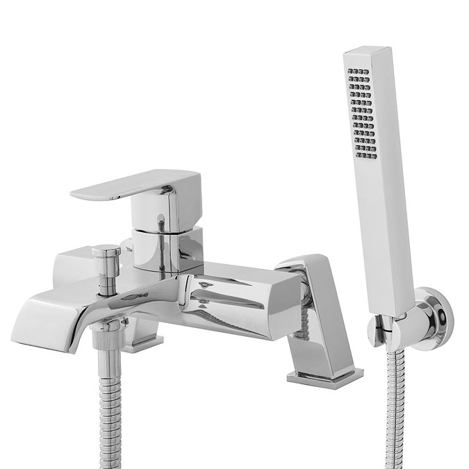 Hudson Reed - Lona Wall or Deck Mounted Bath Shower Mixer with Shower Kit - TLA304 Large Image