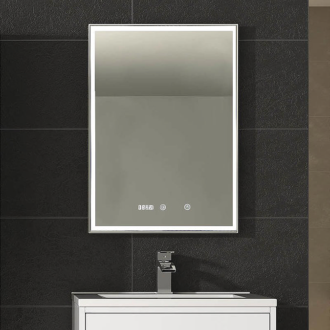 Hudson Reed Lustre LED Touch Sensor Mirror with Clock & Demister Pad - LQ088 Profile Large Image