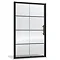 Hudson Reed Matt Black 1400 x 800mm Sliding Door Shower Enclosure + Black Tray  Profile Large Image