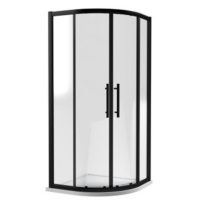 Hudson Reed Matt Black Apex Quadrant Shower Enclosure - Various Size Options  Profile Large Image