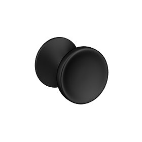 Hudson Reed Matt Black Indented Round Knob Furniture Handle - 30mm Diameter - H213 Large Image