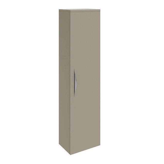 Hudson Reed Memoir 1 Door Wall Mounted Tall Unit - Gloss Cashmere - FME019 Large Image