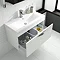 Hudson Reed Memoir 600mm 1 Drawer Wall Mounted Basin & Cabinet - Gloss White - 2 Basin Options Stand