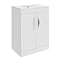Hudson Reed Memoir 600mm 2 Door Floor Mounted Basin & Cabinet - Gloss White - 2 Basin Options Large 