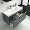 Hudson Reed Memoir 600mm 2 Drawer Floor Mounted Basin & Cabinet - Gloss Grey - 2 Basin Options Featu