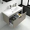 Hudson Reed Memoir 800mm 1 Drawer Wall Mounted Basin & Cabinet - Gloss Cashmere - 2 Basin Options Feature Large Image